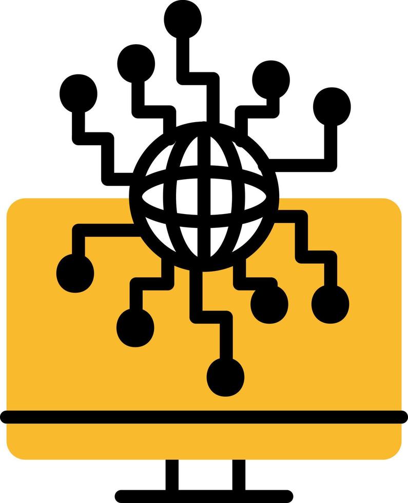 Pc network, illustration, vector on a white background.