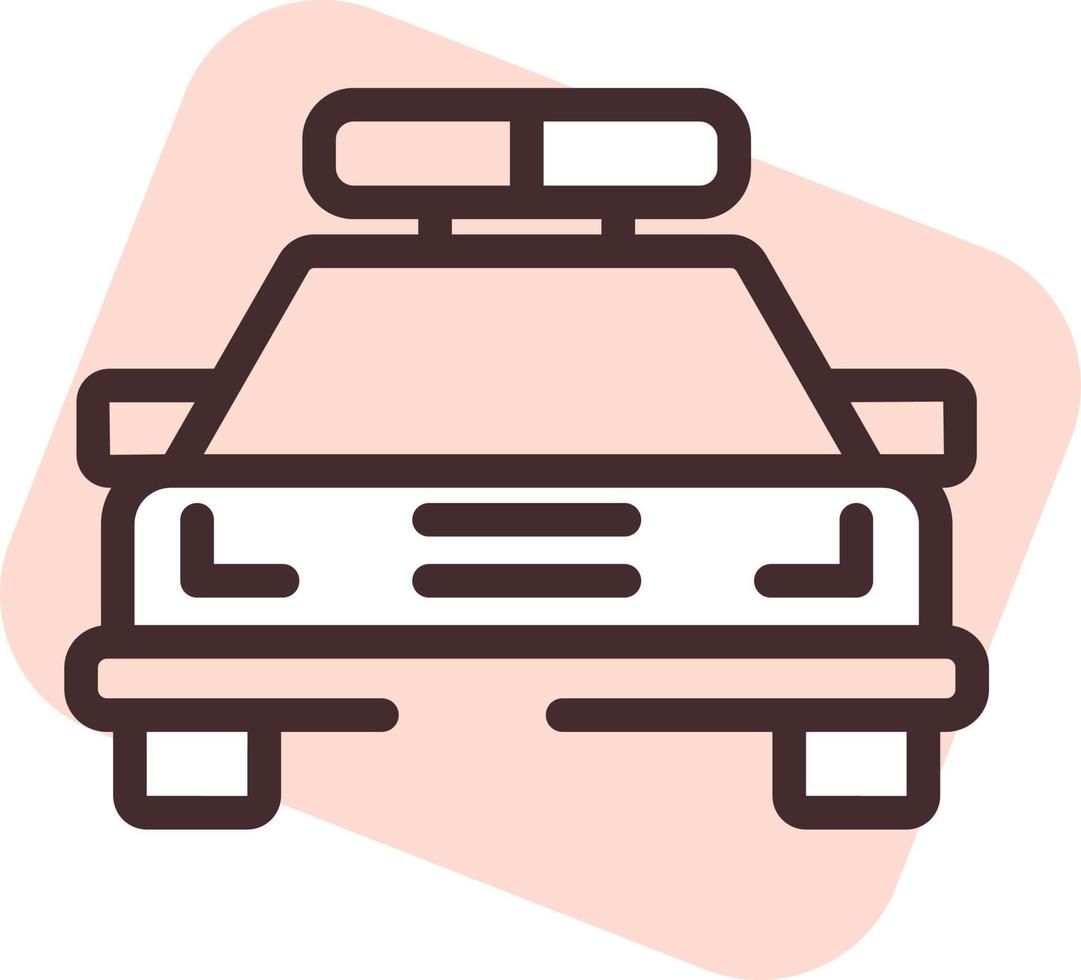 Police car law, illustration, vector on a white background.