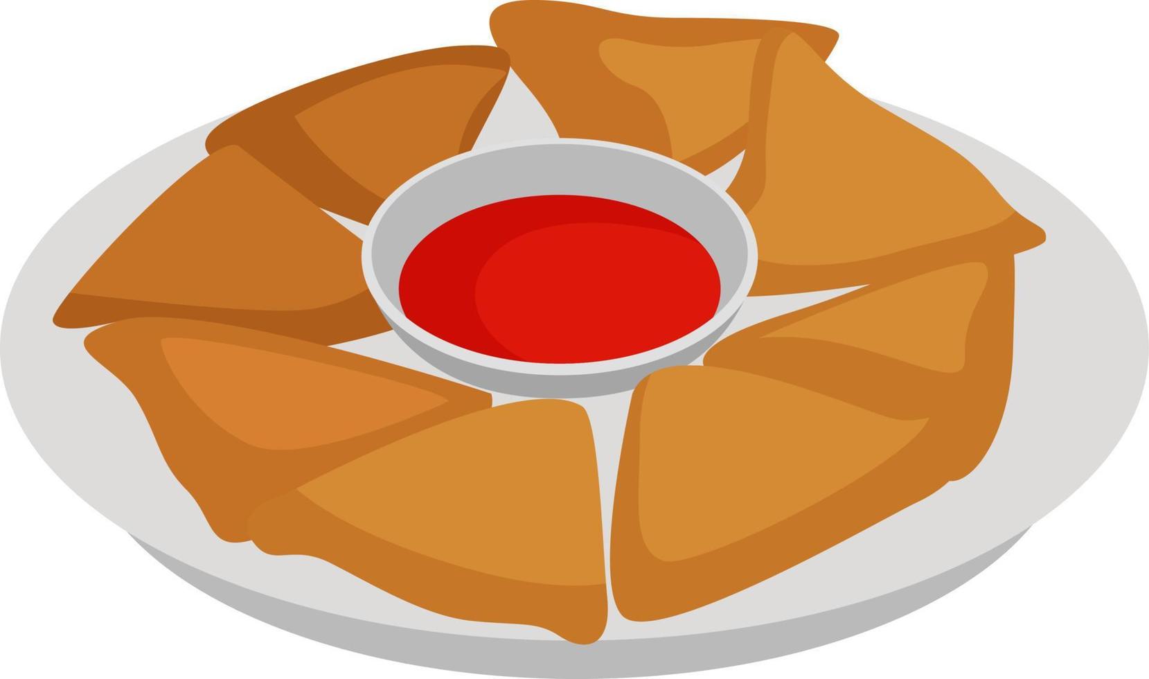 Samosa food, illustration, vector on white background