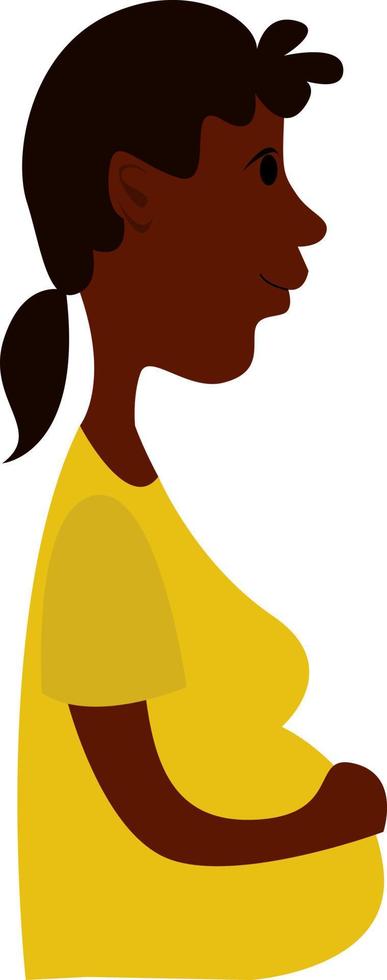Pregnant woman, illustration, vector on white background.
