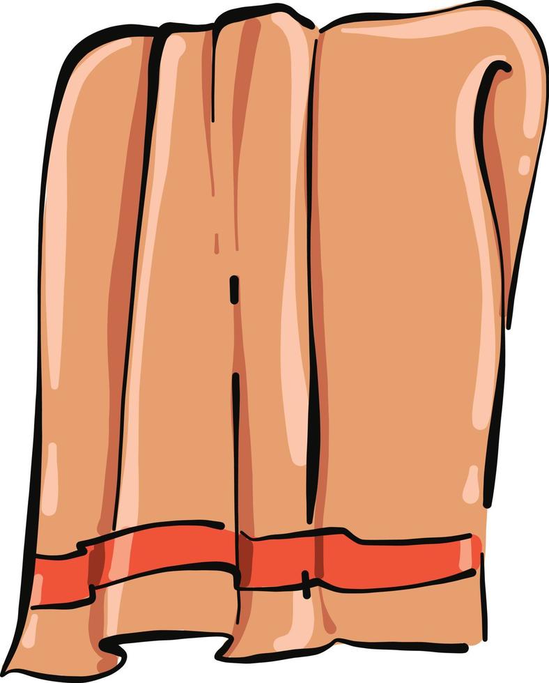 Orange towel, illustration, vector on white background.