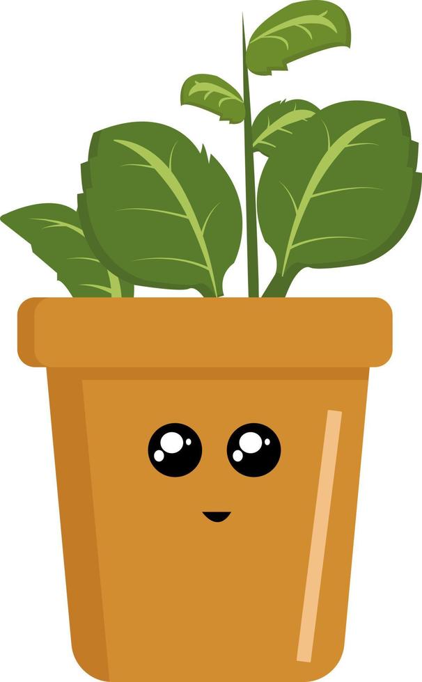 Cute pot, illustration, vector on white background.