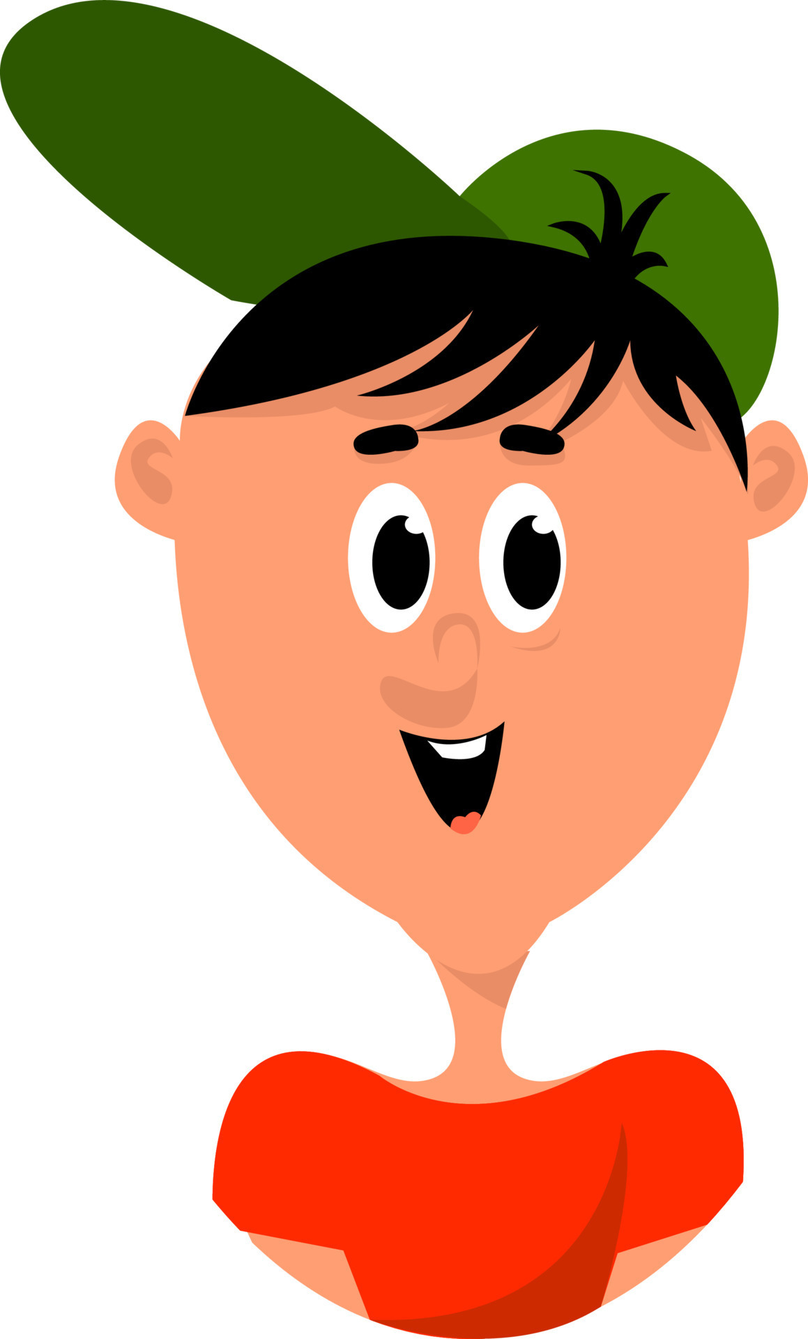 Boy with green hat, illustration, vector on white background. 13867149