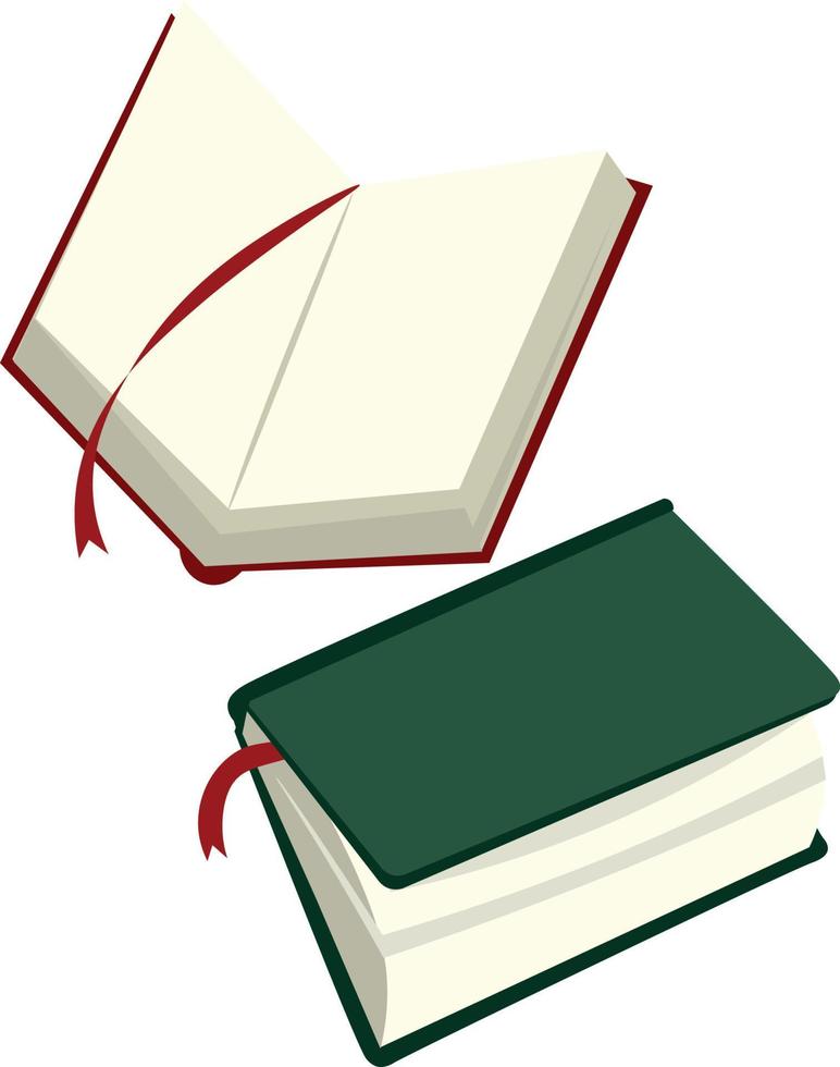 Set of literature, dictionaries, encyclopedias, planners with bookmarks vector
