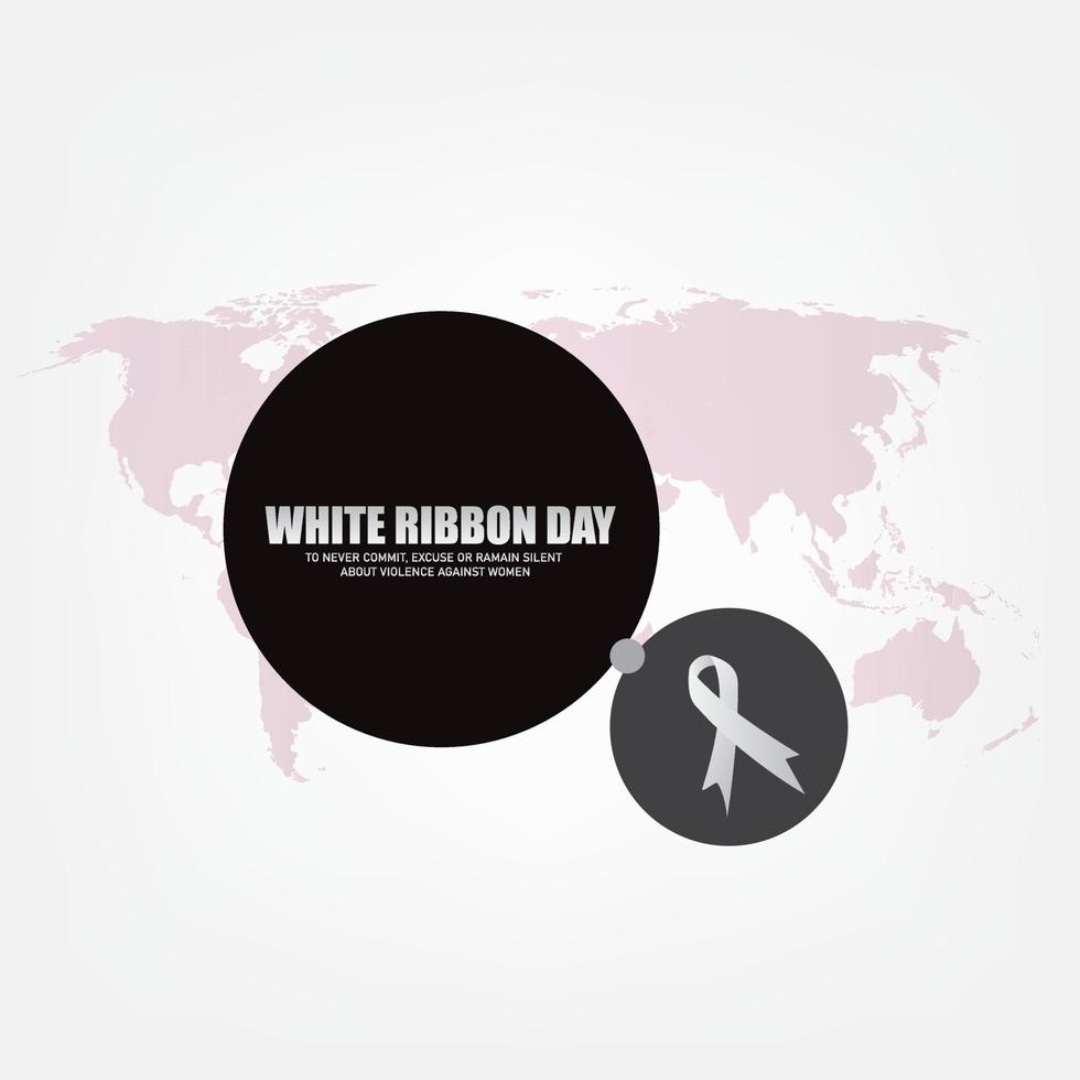 Vector Illustration of White Ribbon Day. Simple and Elegant Design