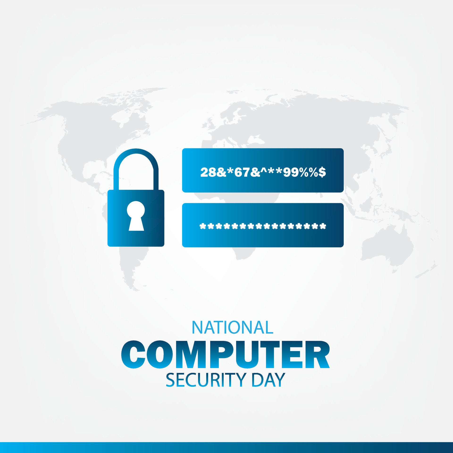 Vector Illustration of National Computer Security Day. Simple and