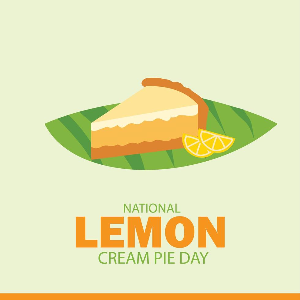 ilustración vectorial del día nacional del pastel de crema de limón. diseño simple y elegante vector