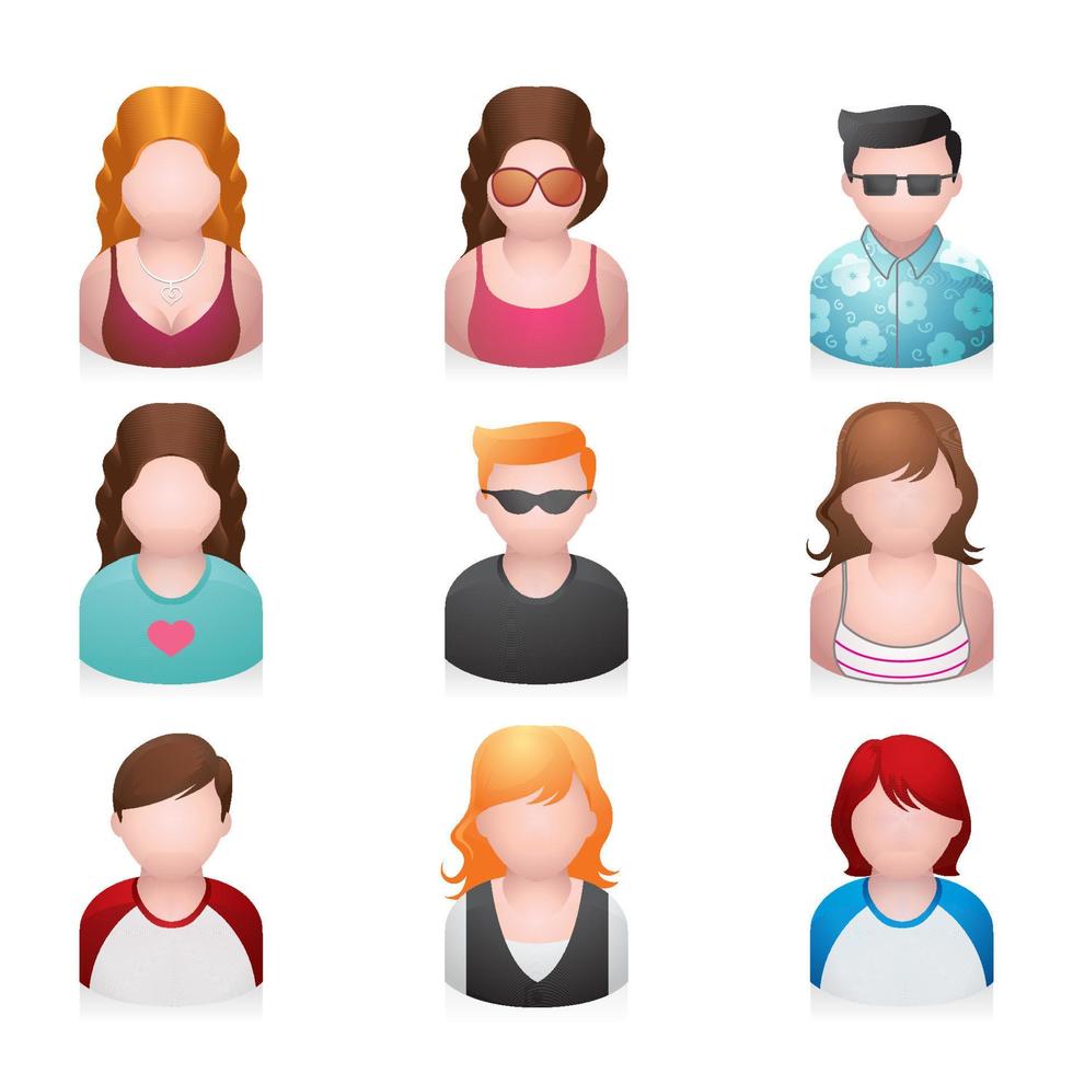 youngster people icons vector