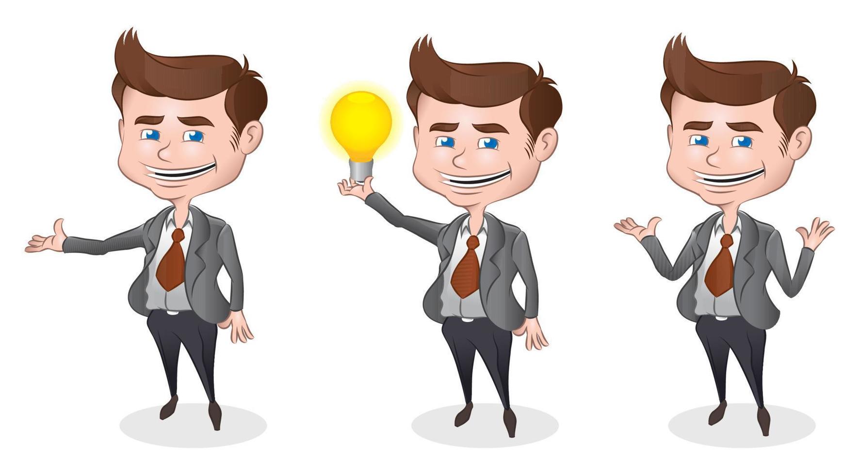Businessman holding light bulb vector