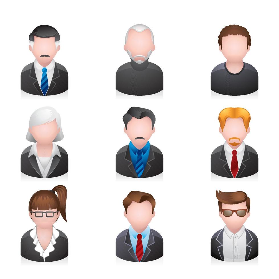 Business people icons vector