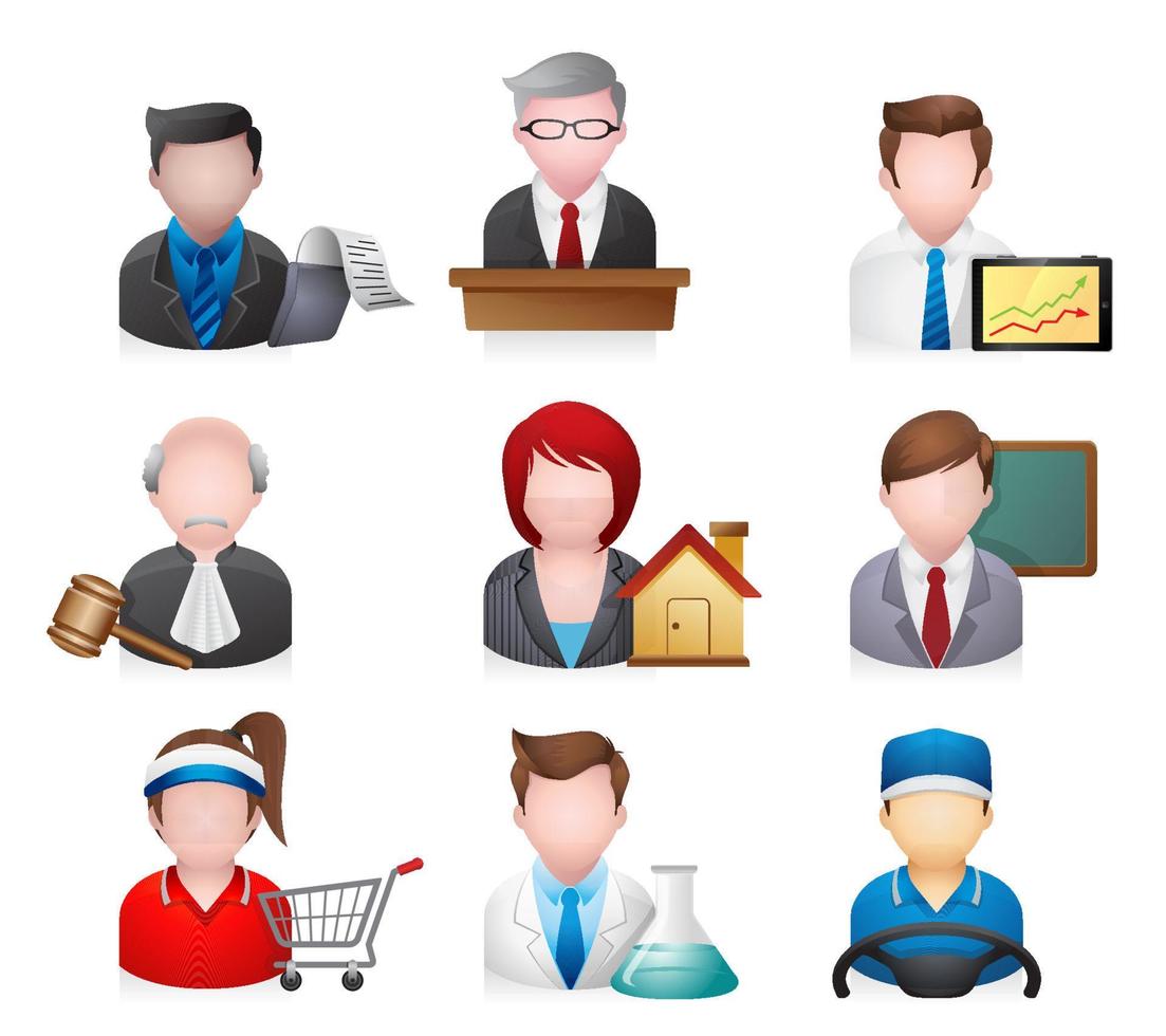 iconos de personas profesiones vector