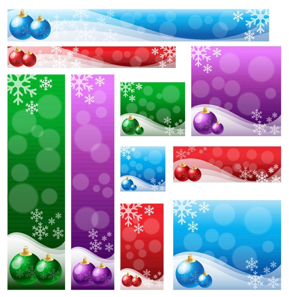 colorful Christmas banners vector