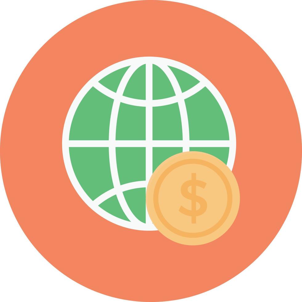 ilustración de vector de dólar global sobre un fondo. símbolos de calidad premium. iconos vectoriales para concepto y diseño gráfico.