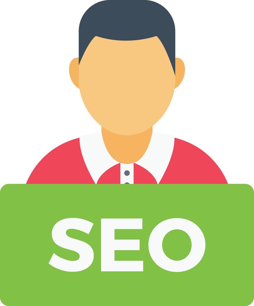 ilustración de vector de empleado de seo en un fondo. símbolos de calidad premium. iconos vectoriales para concepto y diseño gráfico.