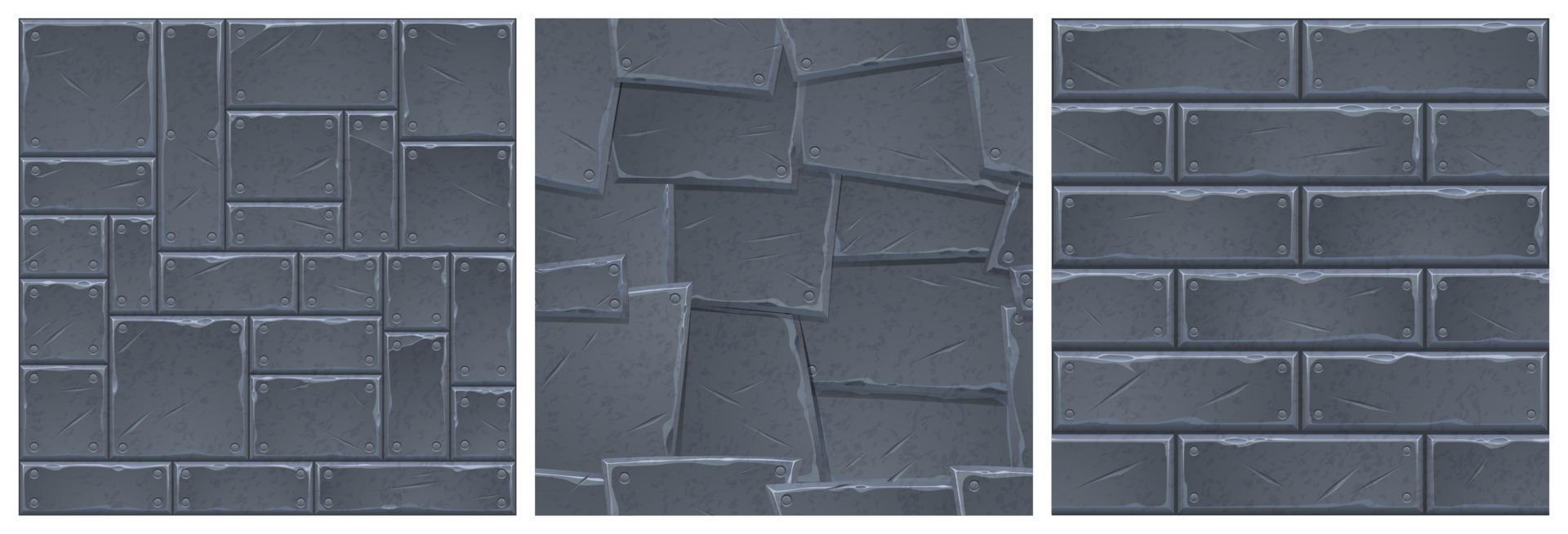 Metal texture seamless background for game, tiles vector