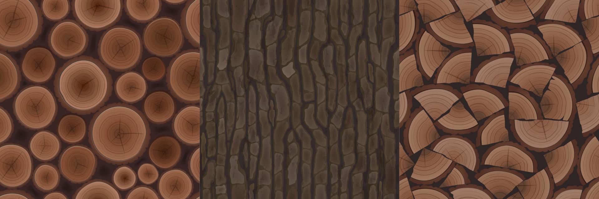 Wooden textures seamless patterns for game design vector