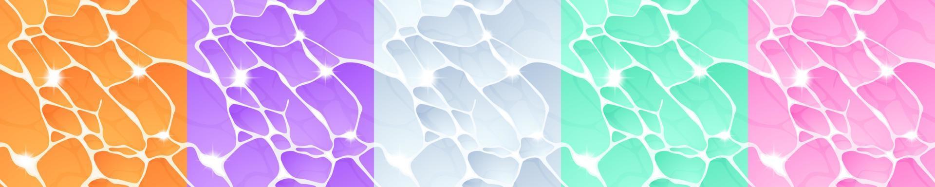 Textures of water surface with shine ripple vector