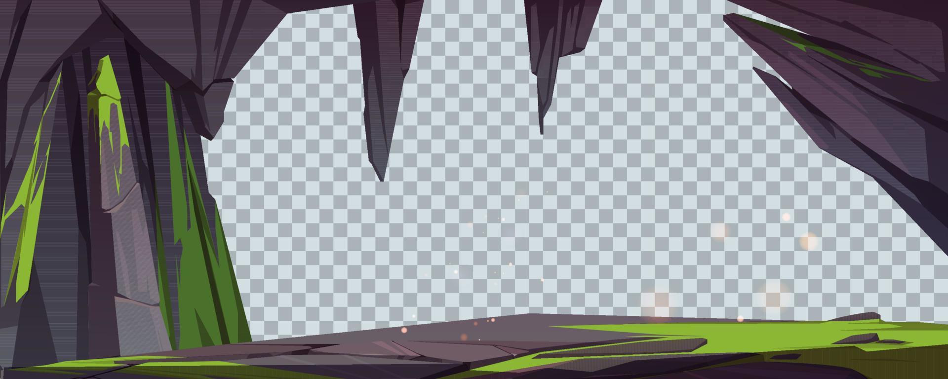 Cave entrance in mountain, hole in rock copy space vector