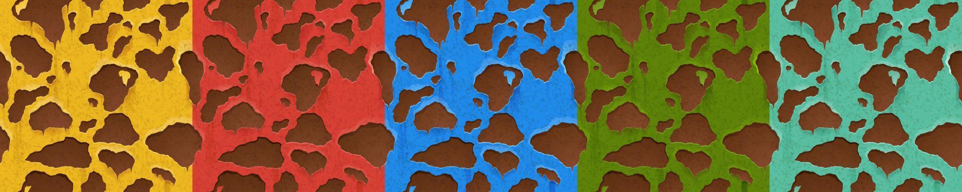 Old metal textures with rust and peeling paint vector