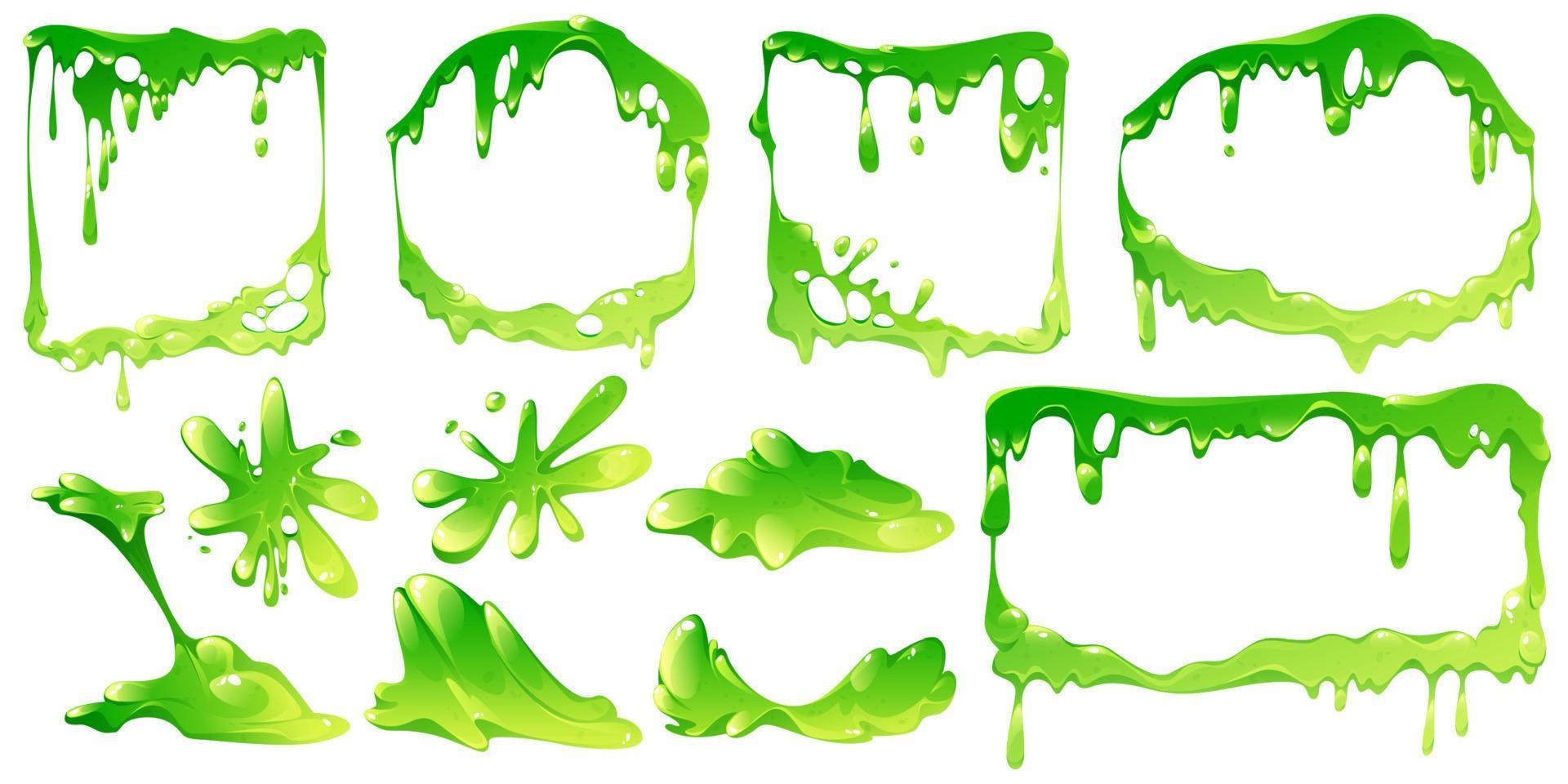Green slime frames or elements isolated vector set 13868063 Vector Art
