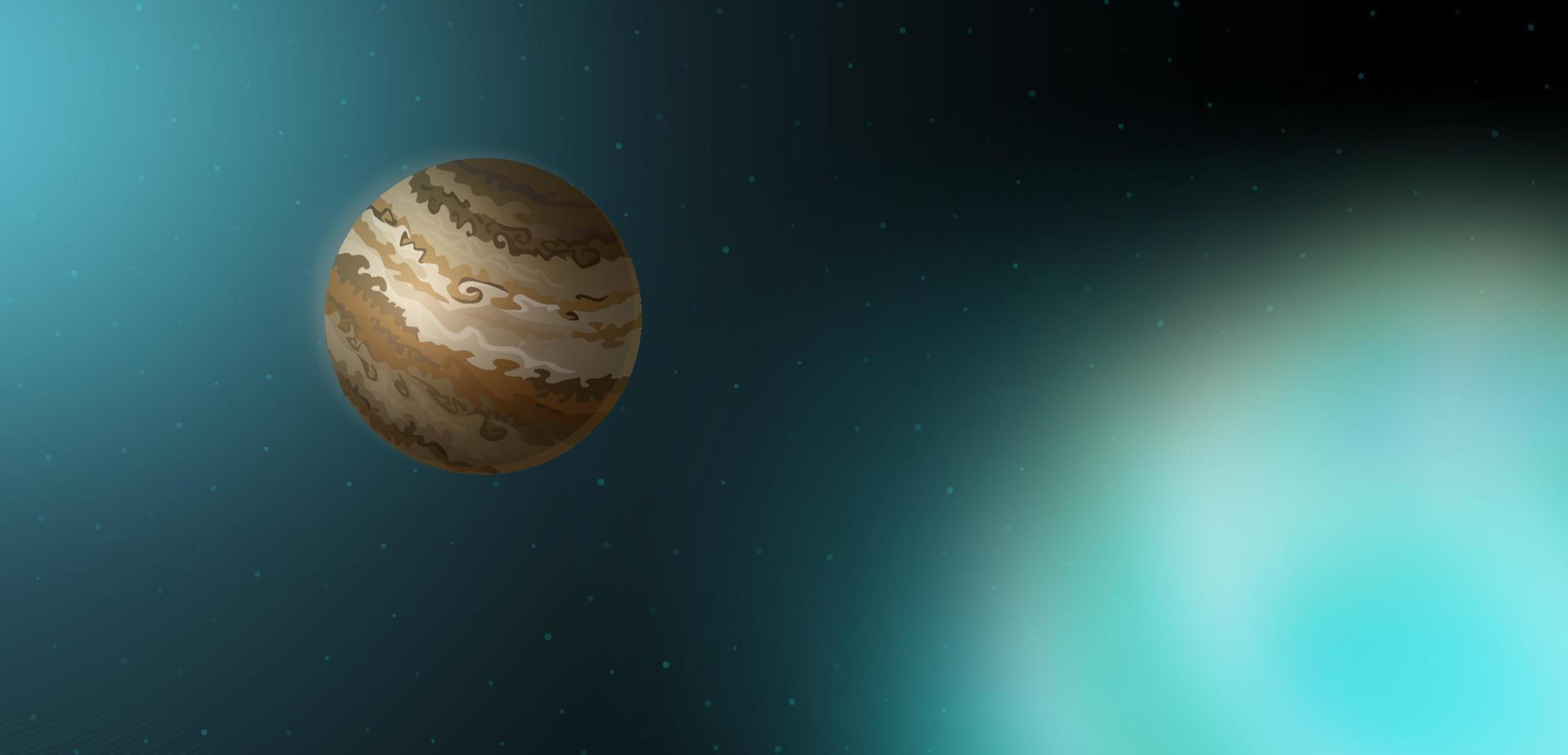 Jupiter, fifth planet in Solar system in cosmos vector