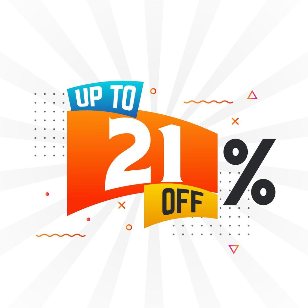 Up To 21 Percent off Special Discount Offer. Upto 21 off Sale of advertising campaign vector graphics.