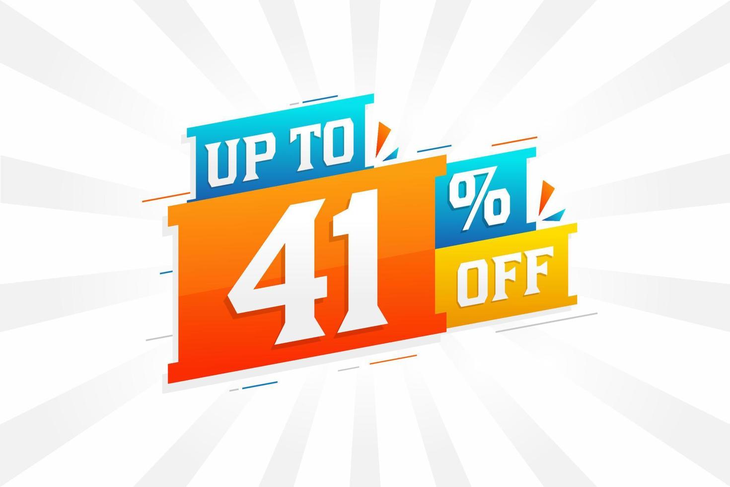 Sale of advertising campaign up to 41 Percent off promotional design. vector