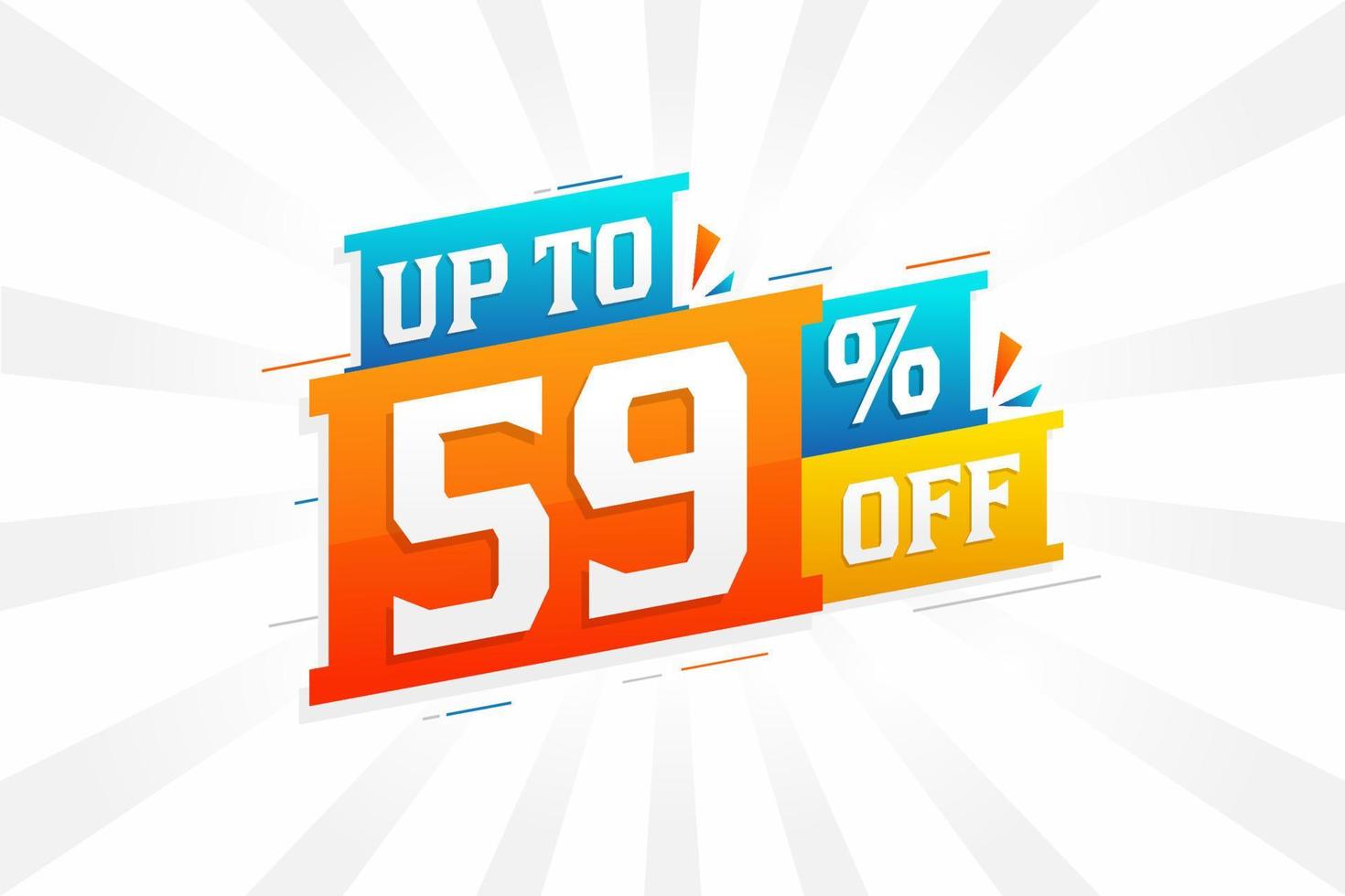 Sale of advertising campaign up to 59 Percent off promotional design. vector