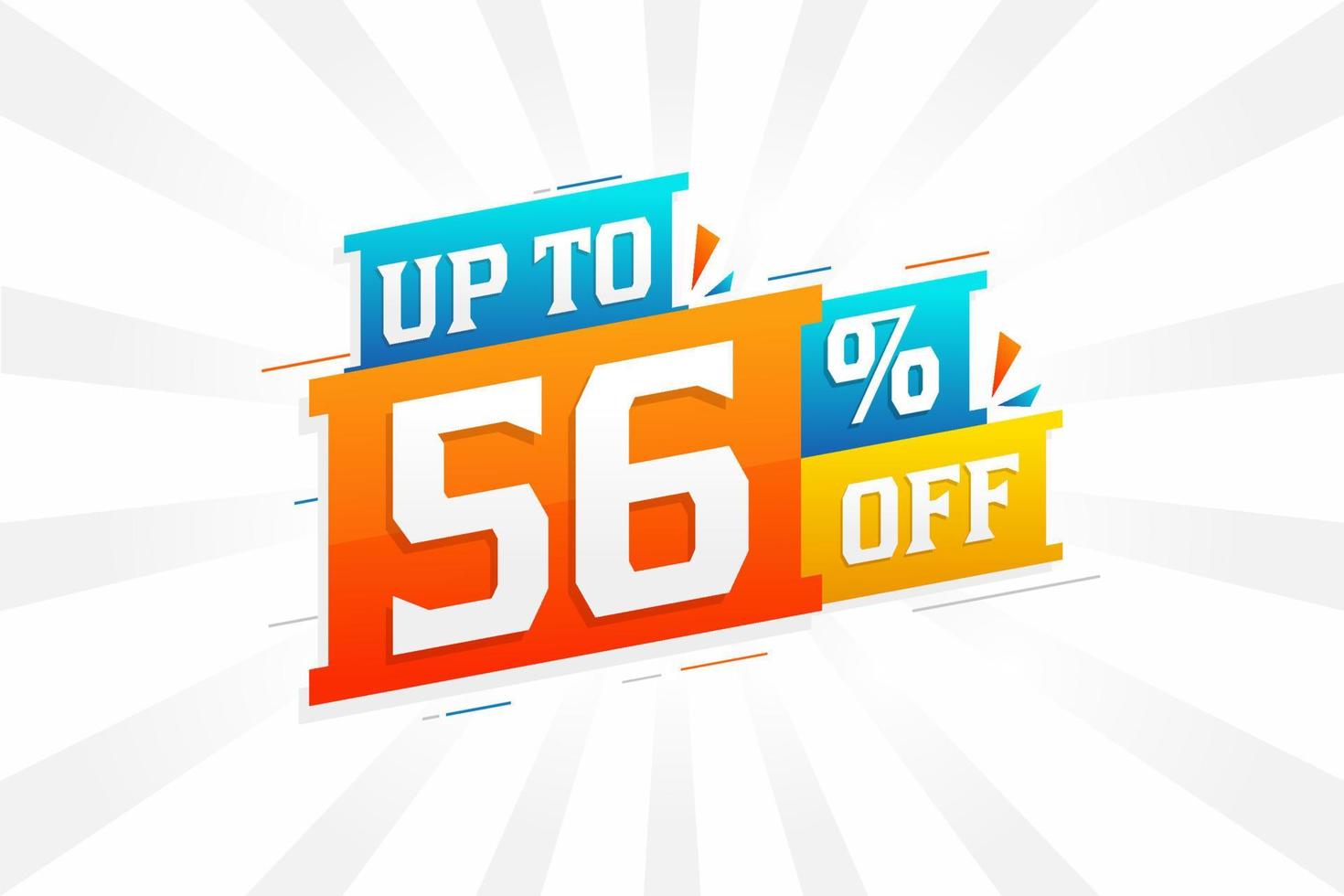 Sale of advertising campaign up to 56 Percent off promotional design. vector