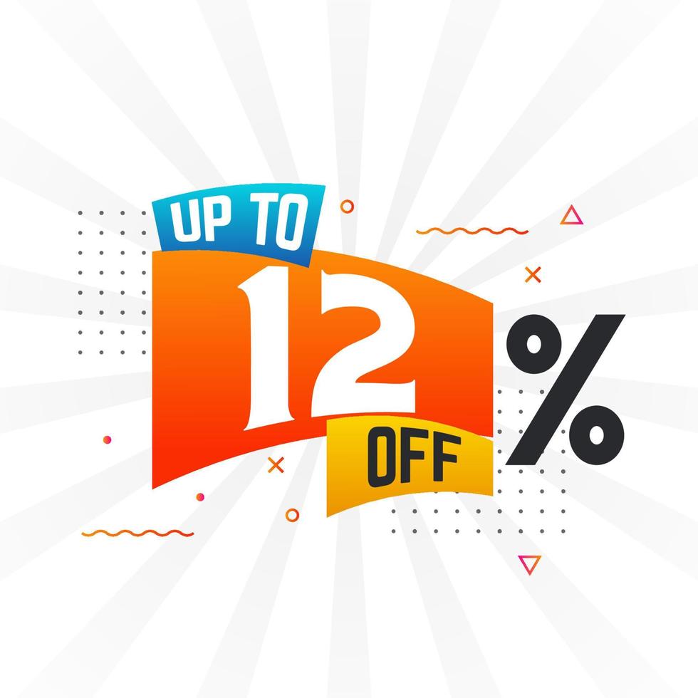 Up To 12 Percent off Special Discount Offer. Upto 12 off Sale of advertising campaign vector graphics.