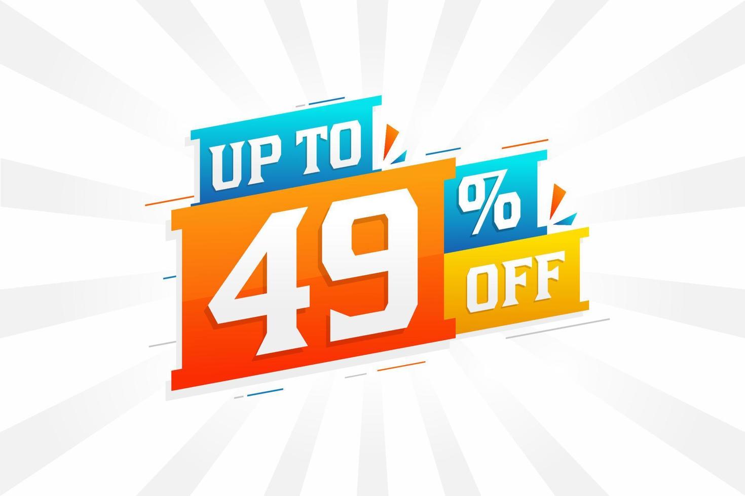 Sale of advertising campaign up to 49 Percent off promotional design. vector