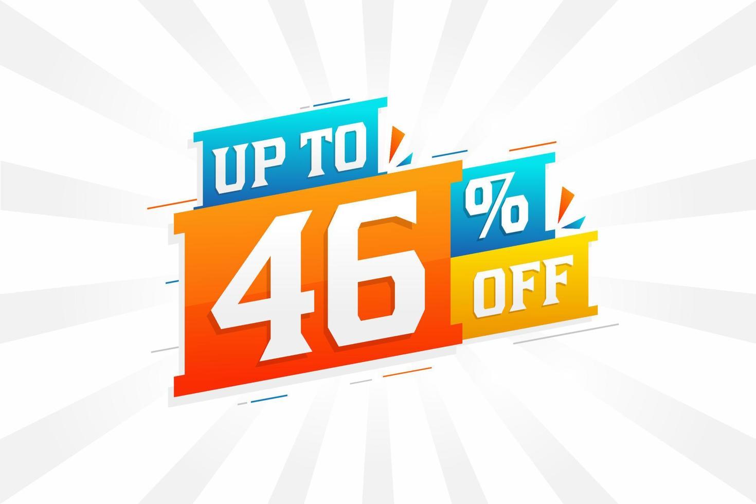 Sale of advertising campaign up to 46 Percent off promotional design. vector