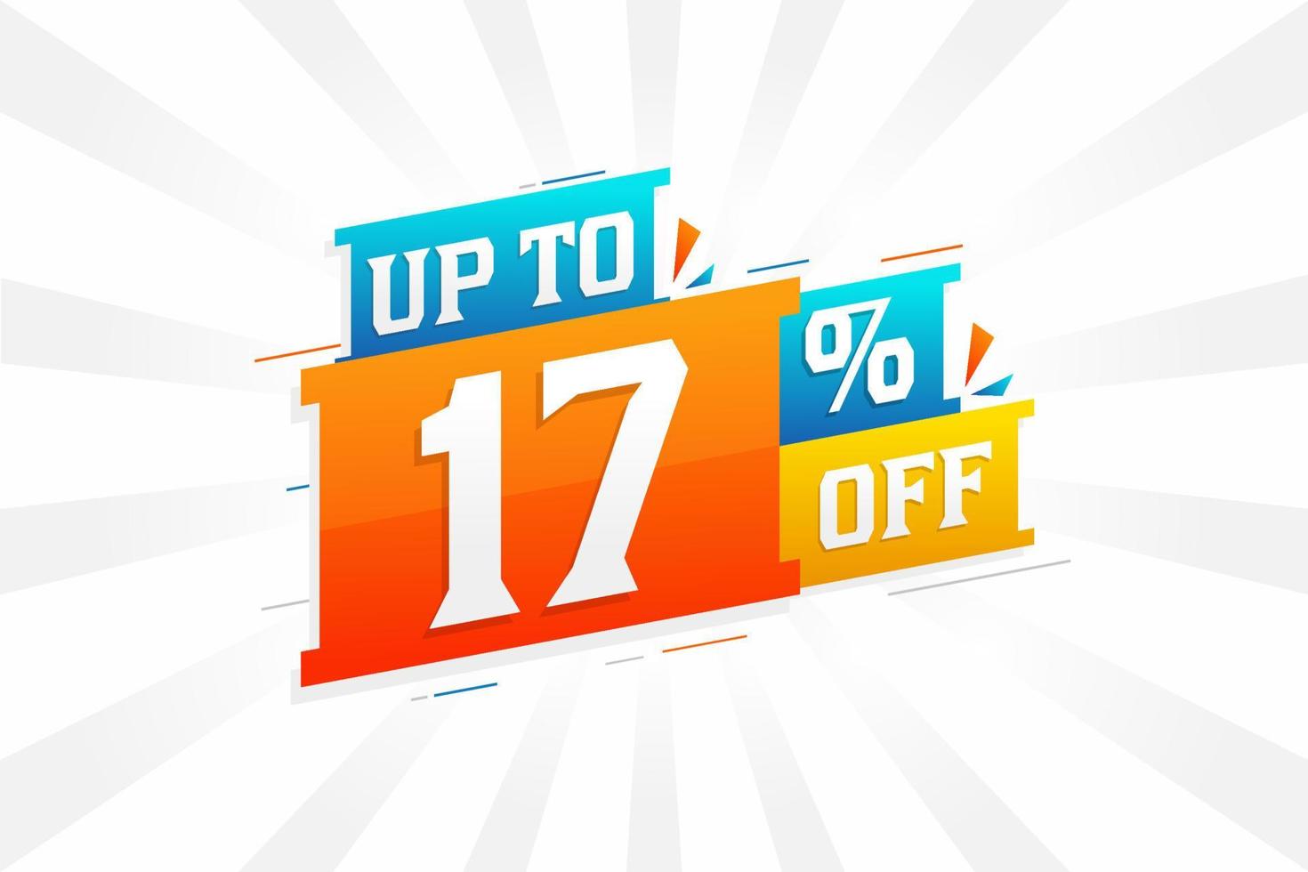 Sale of advertising campaign up to 17 Percent off promotional design. vector