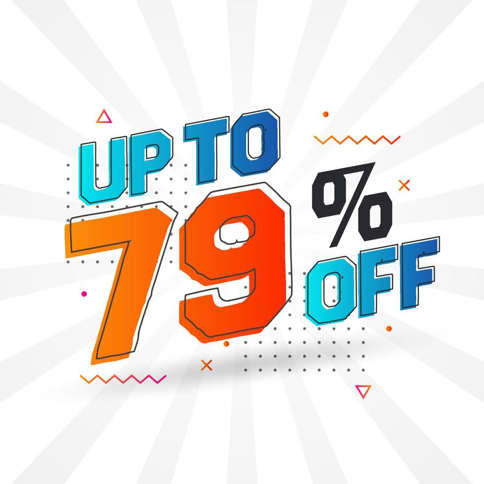 Sale of advertising campaign up to 79 Percent off promotional design. vector
