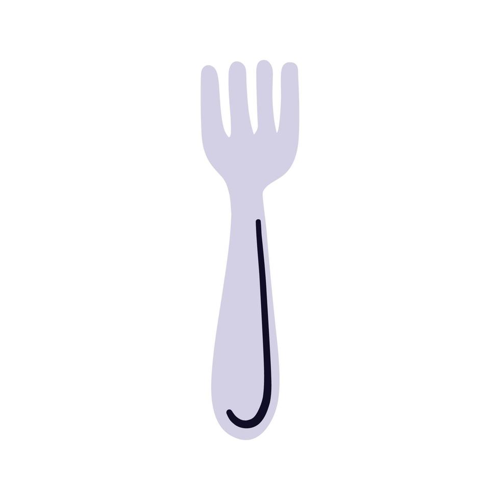 Cartoon design element. Hand drawn fork vector