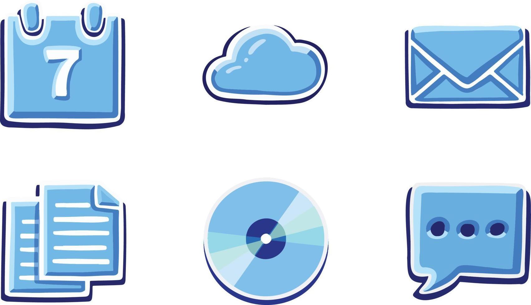 símbolo icono vector cian azul conjunto web