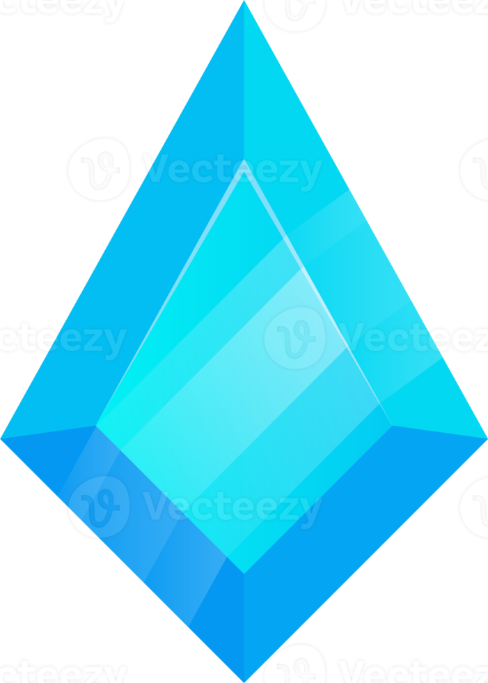 Blue shiny diamonds cuts. Jewelry gems magic stone for interface design. png