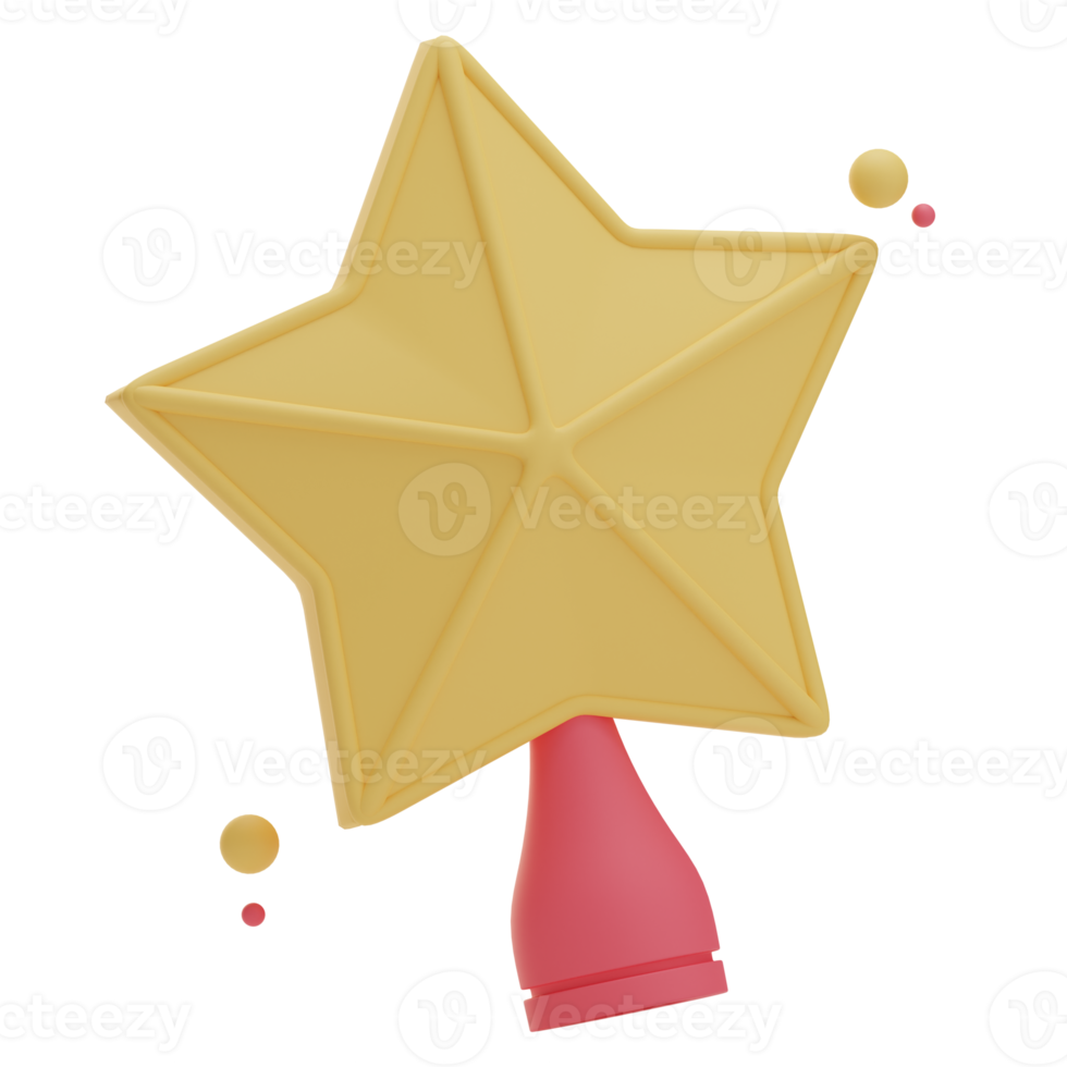 3d Rendering Christmas Star illustration png