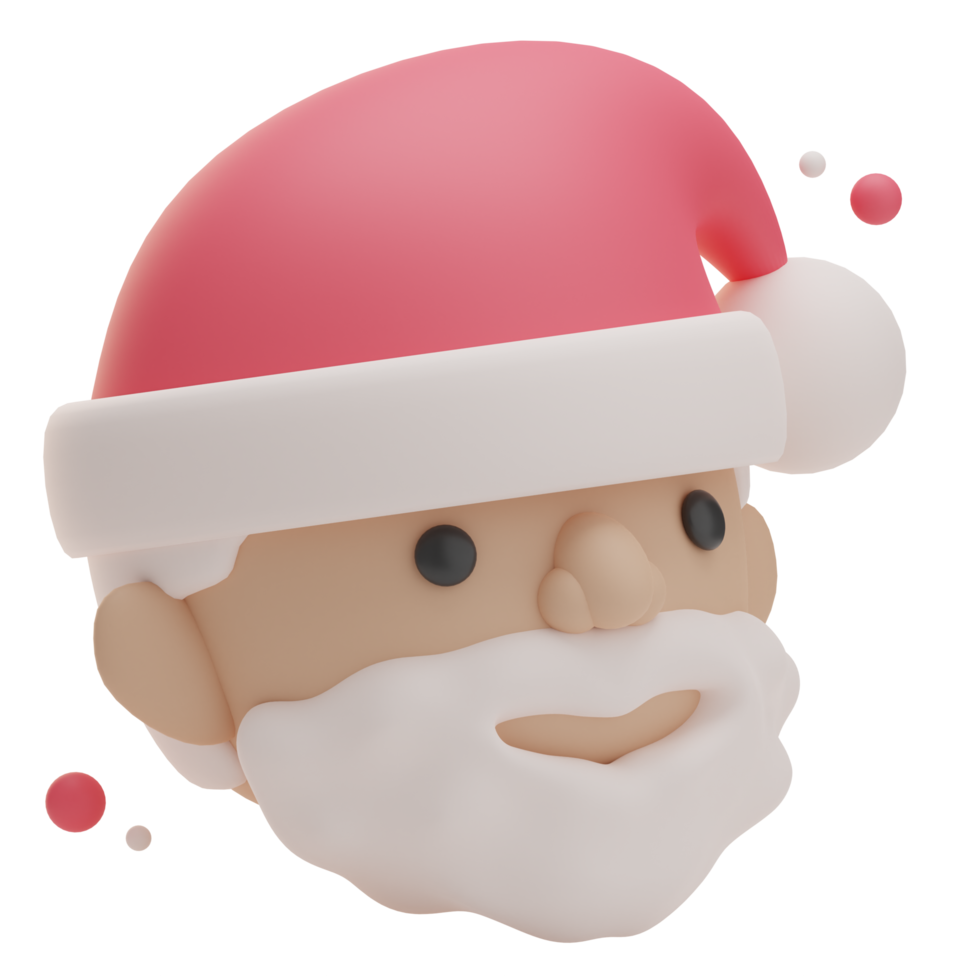 renderização 3d ilustração de papai noel de natal png