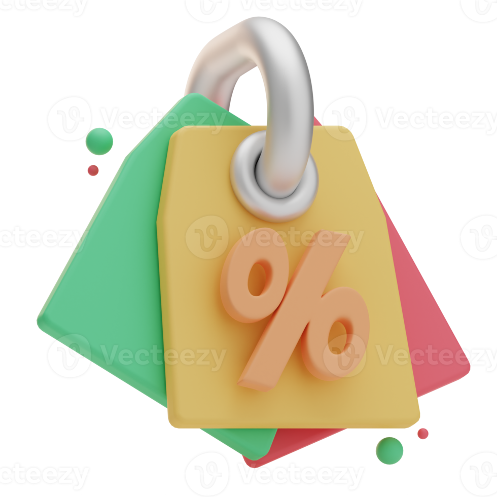 3d Rendering Christmas discount labels illustration png