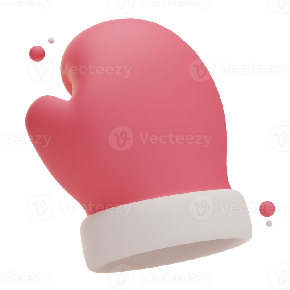 3d Rendering Christmas gloves illustration png