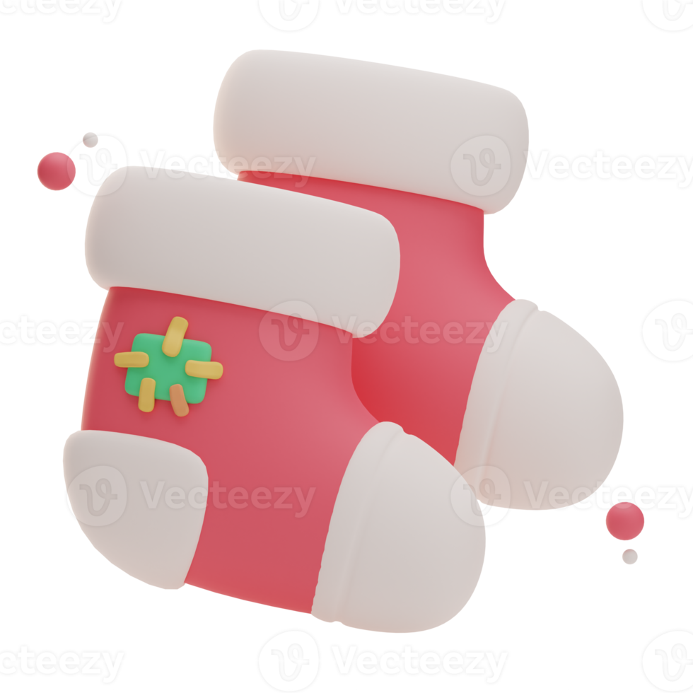 3d Rendering Christmas stockings illustration png