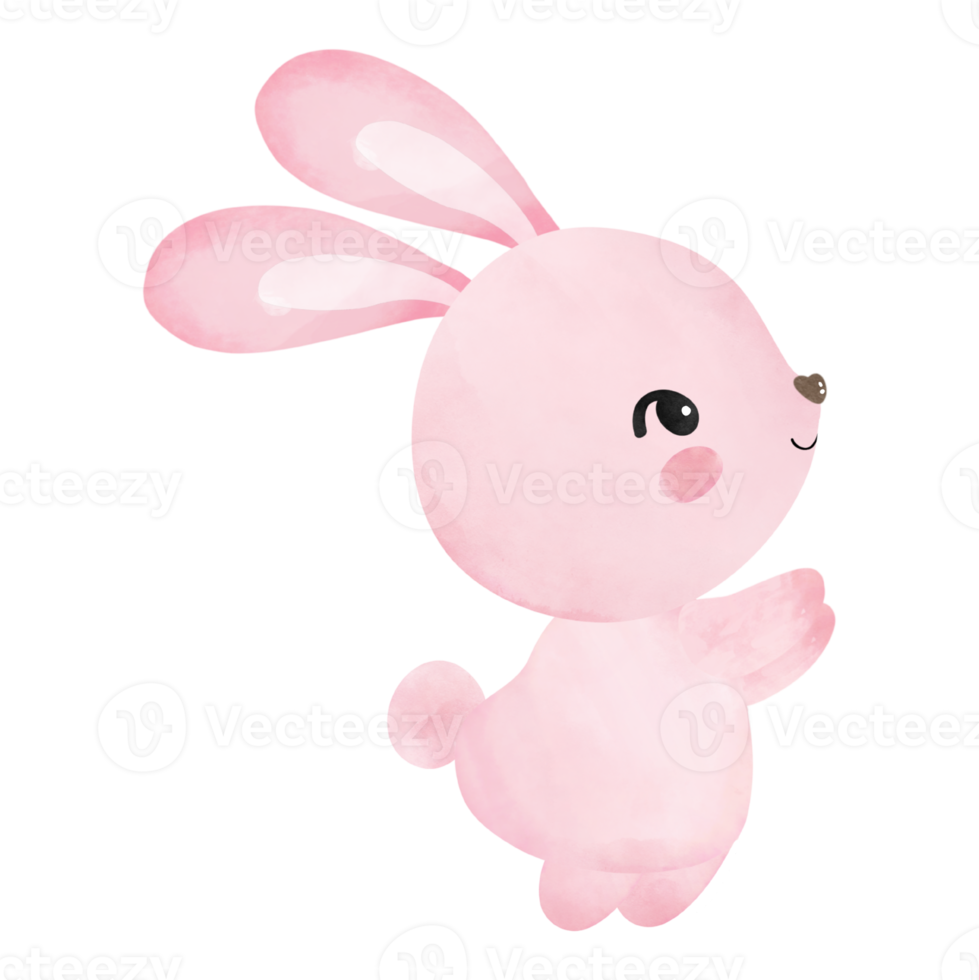 cute pink bunny girl making cute gesture png