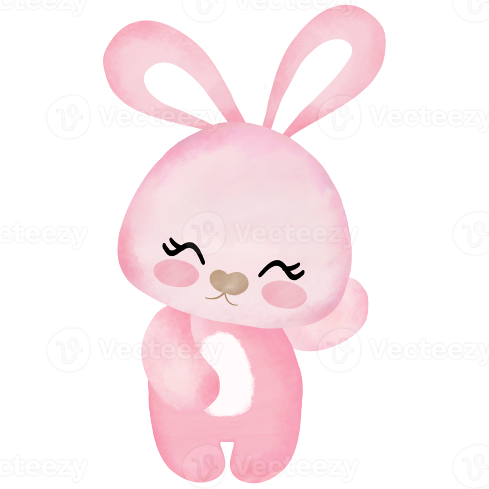 cute pink bunny girl making cute gesture png