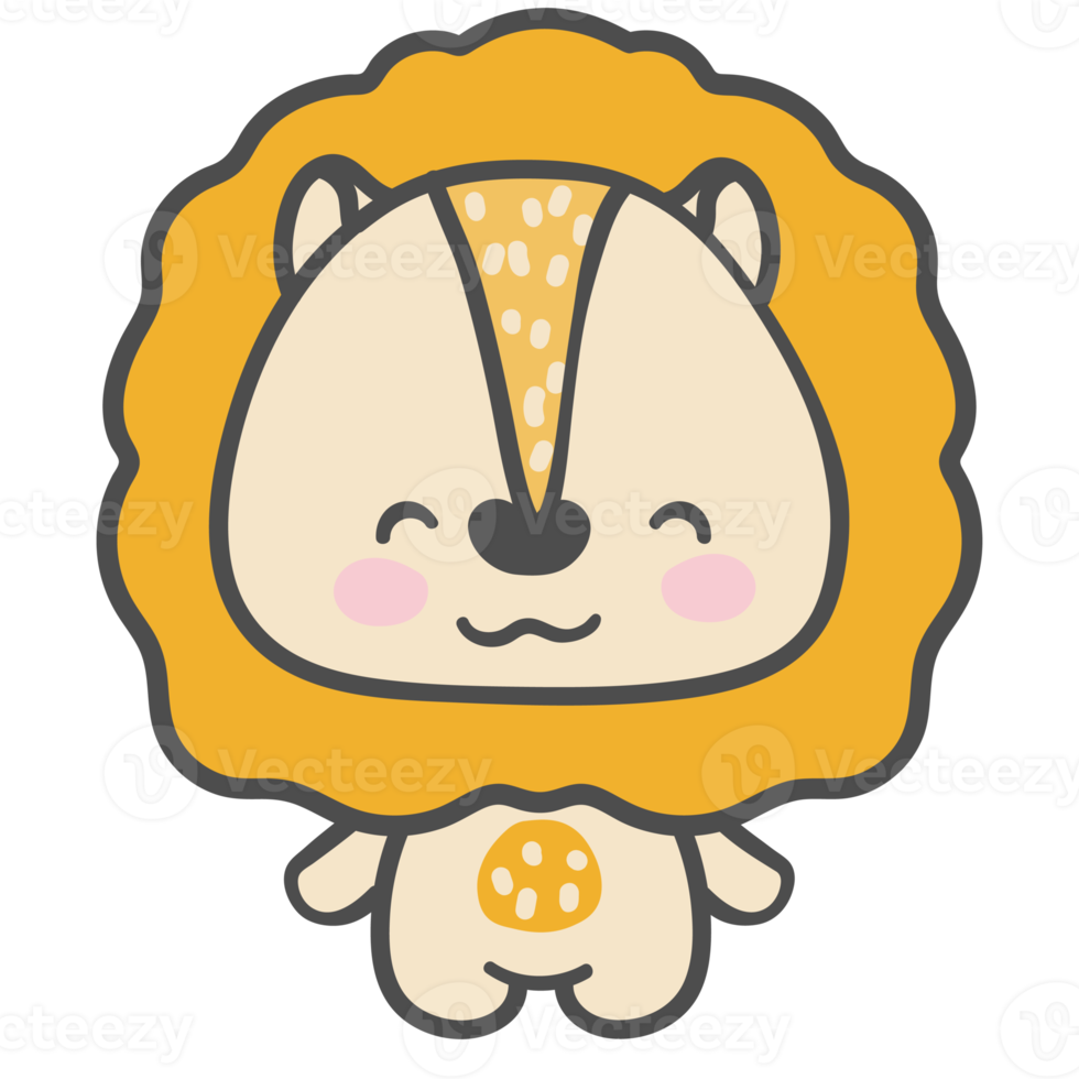 Cute safari animal in standing poses vintage colour theme png