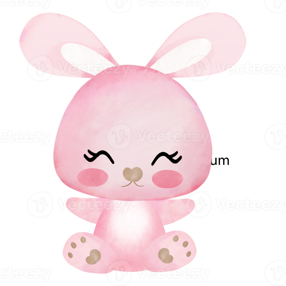 cute pink bunny girl making cute gesture png