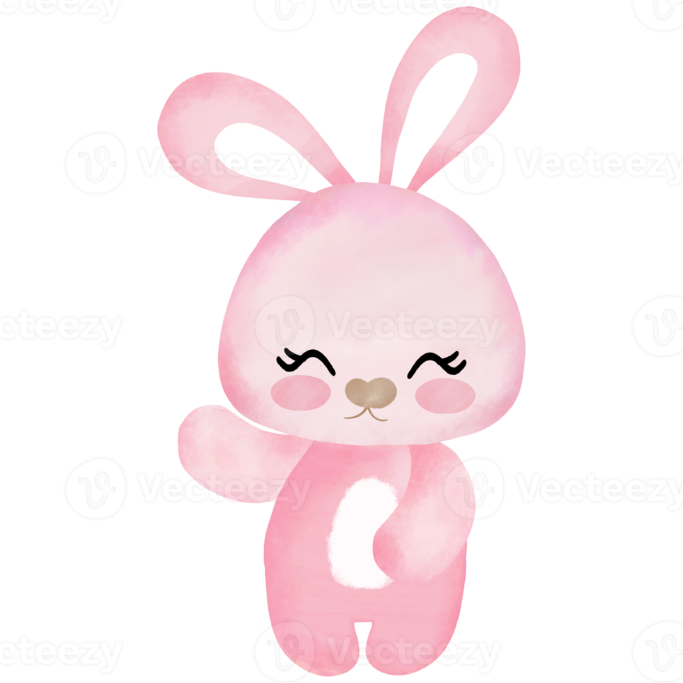 cute pink bunny girl making cute gesture png