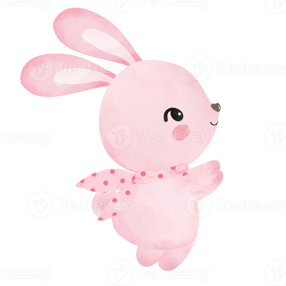 cute pink bunny girl making cute gesture png