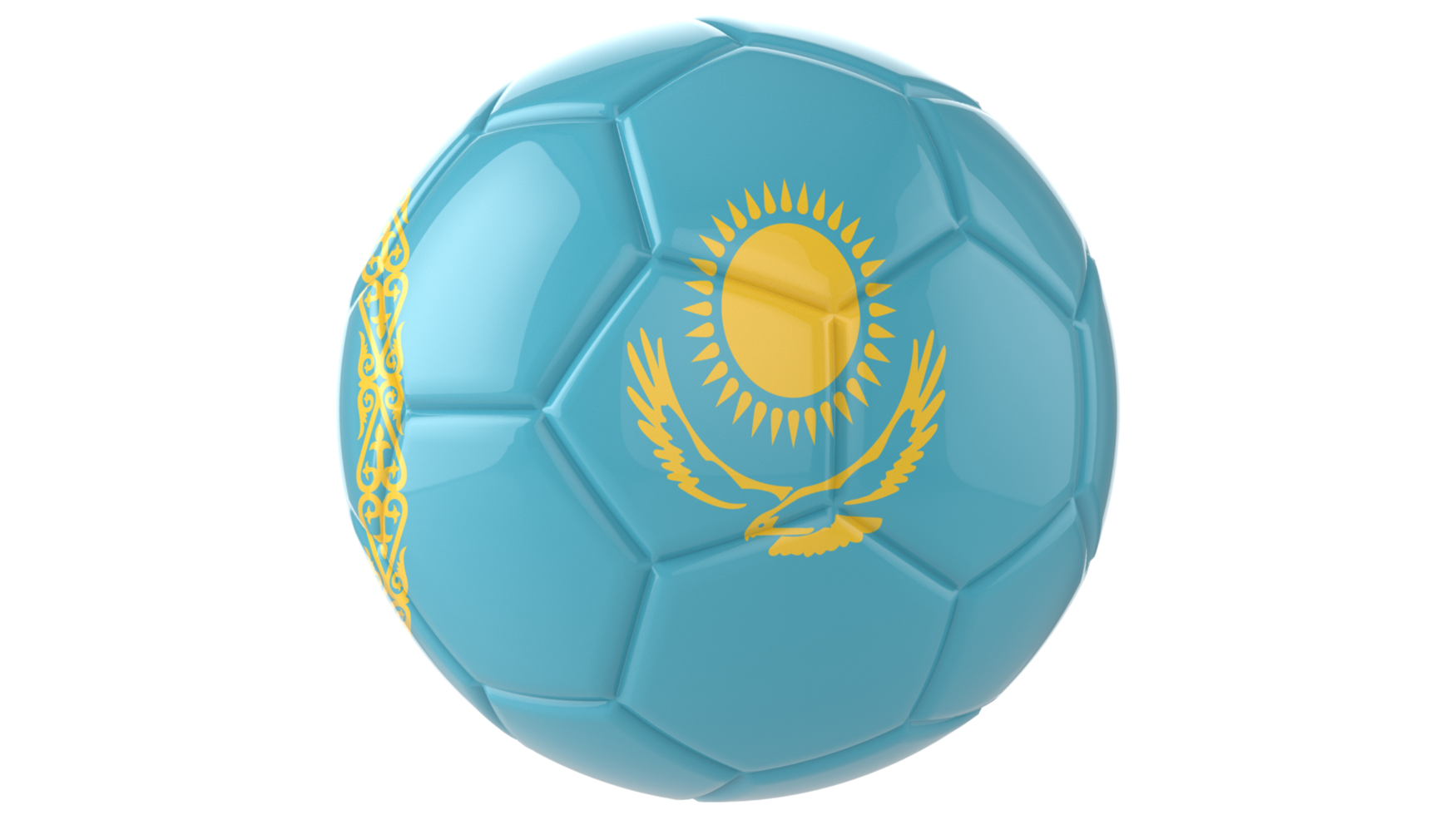 3d realistic soccer ball with the flag of Equatorial Guinea on it isolated on transparent PNG background