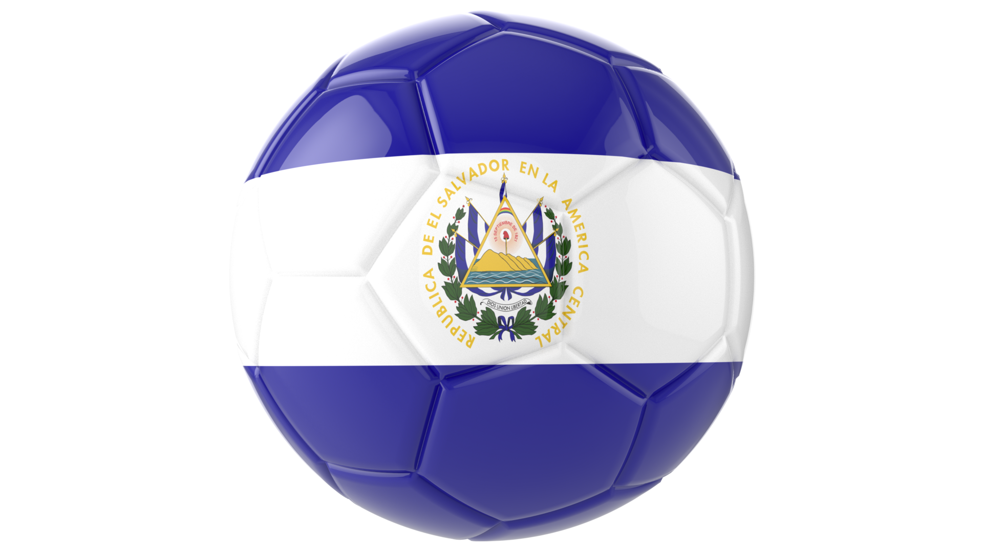 Free 3d realistic soccer ball with the flag of El Salvador on it isolated  on transparent PNG background 13869297 PNG with Transparent Background